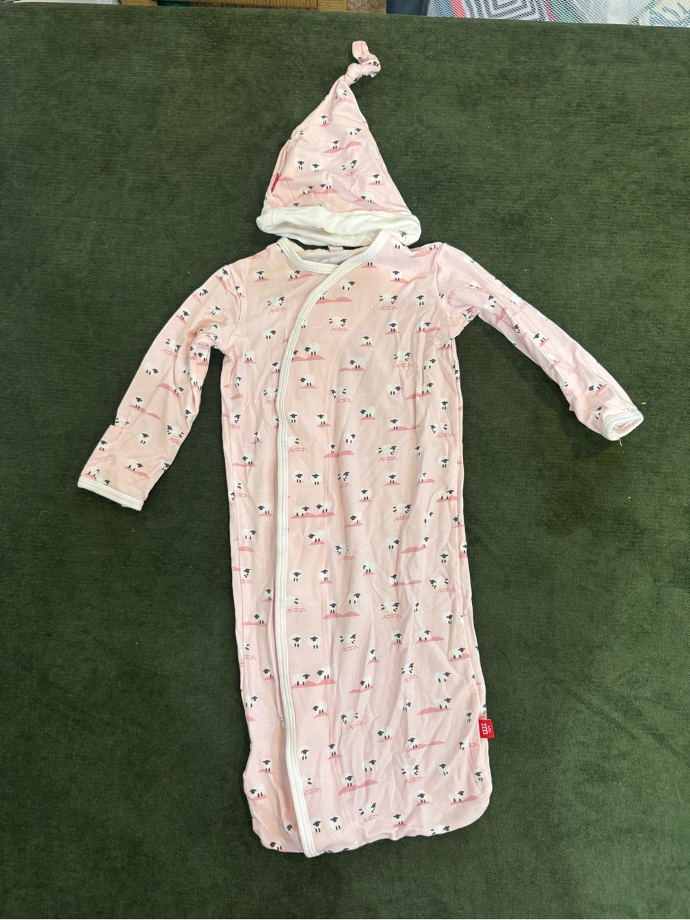 Magnetic Me Pink Sheep Sleep Sack with matching knotted hat